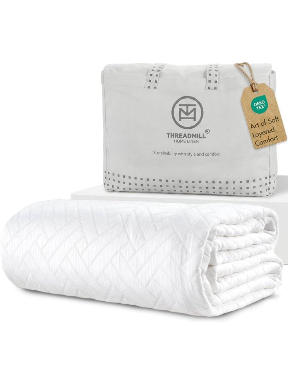 Cozy All-Season 100% Cotton Queen Blanket | Lightweight Soft Criss Cross